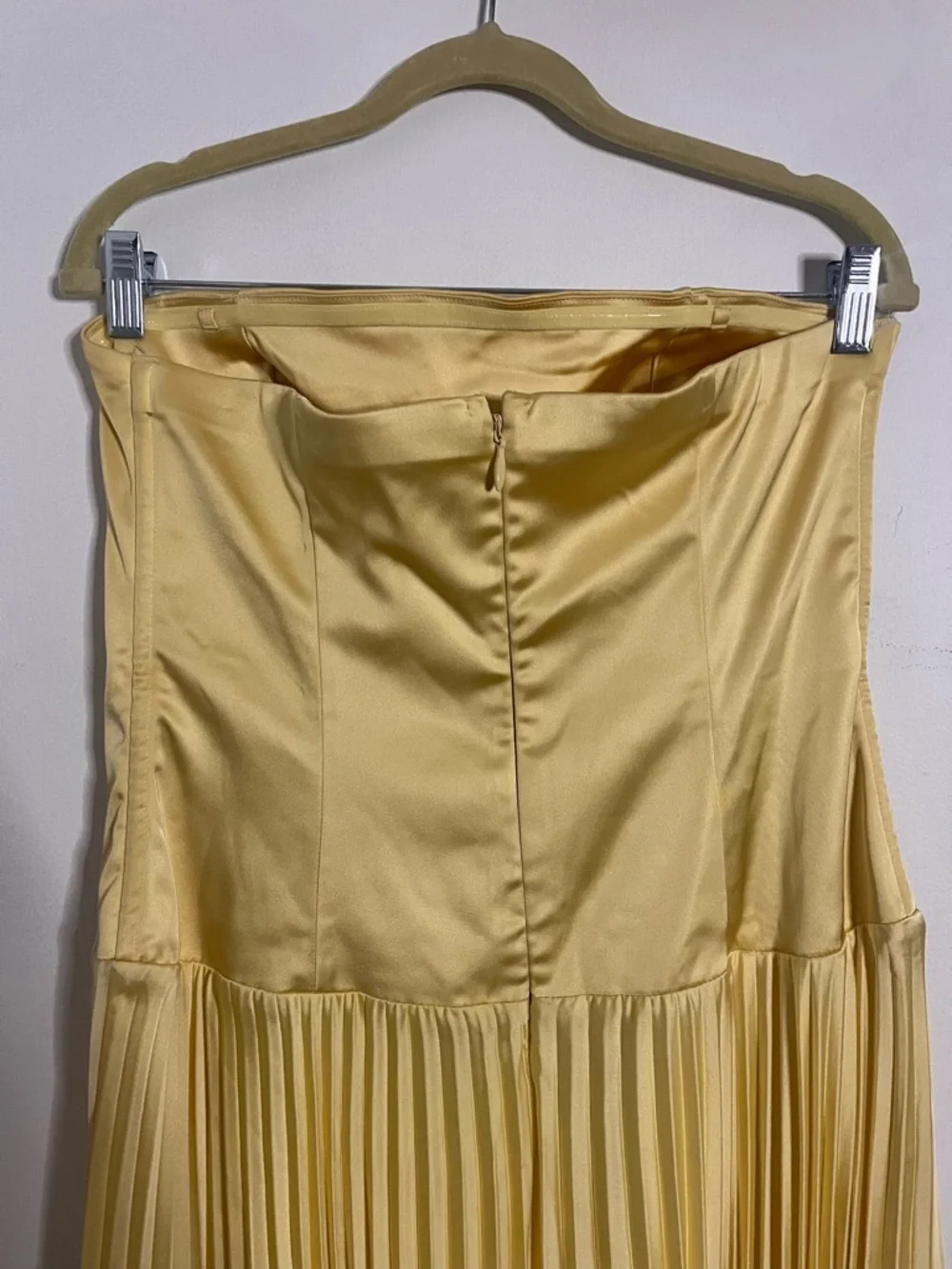 Abercrombie & Fitch Giselle Strapless Drop-Waist Maxi Dress in Butter Yellow